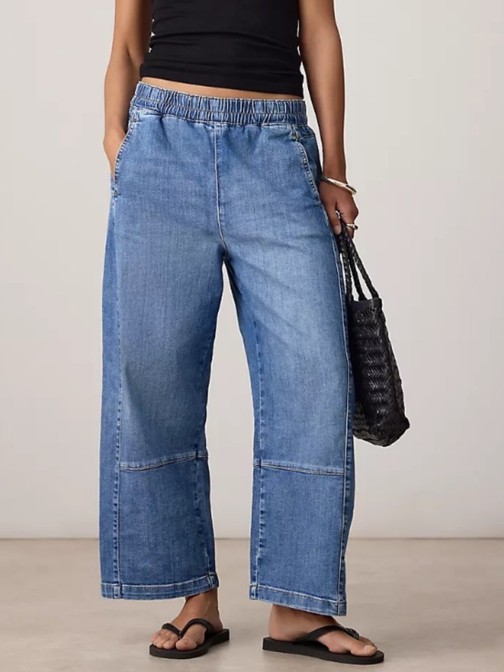 Anthro/Pilcro IZZY Pull On Barrel Jean Sz XL